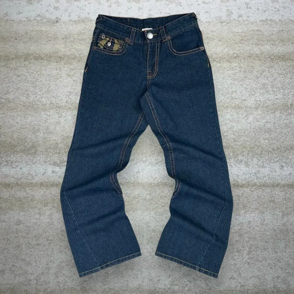 Vintage Y2K True Religion Jeans 30x32 Relaxed Flare Dark Wash Made in USA - Picture 2 of 7